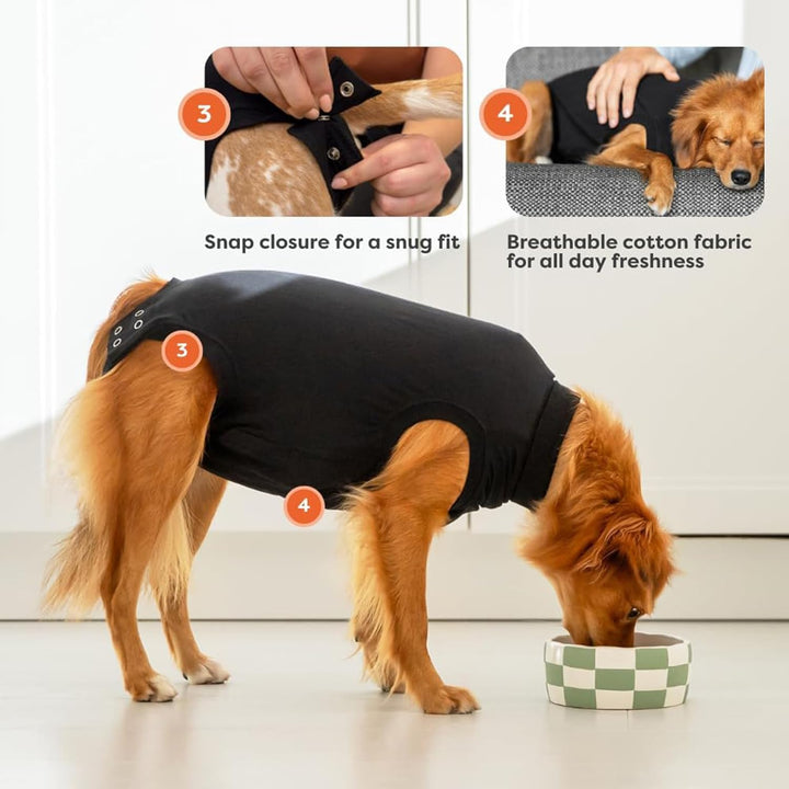 Suitical Recovery Suit Hund, M+, Schwarz