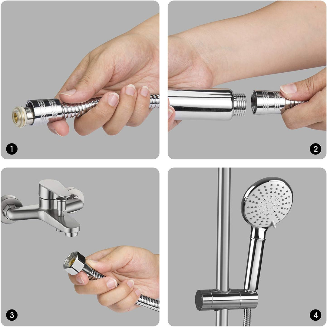 Duschkopf Set, Duschkopf mit Schlauch und Halterung, Dusche Sparduschkopf, Schlauch 1,5m, Duschkopfh
