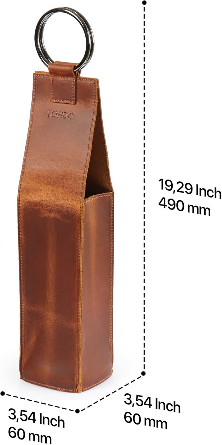 Londo Echtleder Weinflaschenhalter und -Träger, Weinflaschentresor, Weinflaschensafe, Geschenkbox au