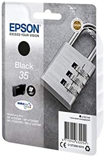 Epson Original 35 Tinte Schloss (WF-4720DWF, WF-4725DWF, WF-4730DTWF, WF-4740DTWF), schwarz schwarz