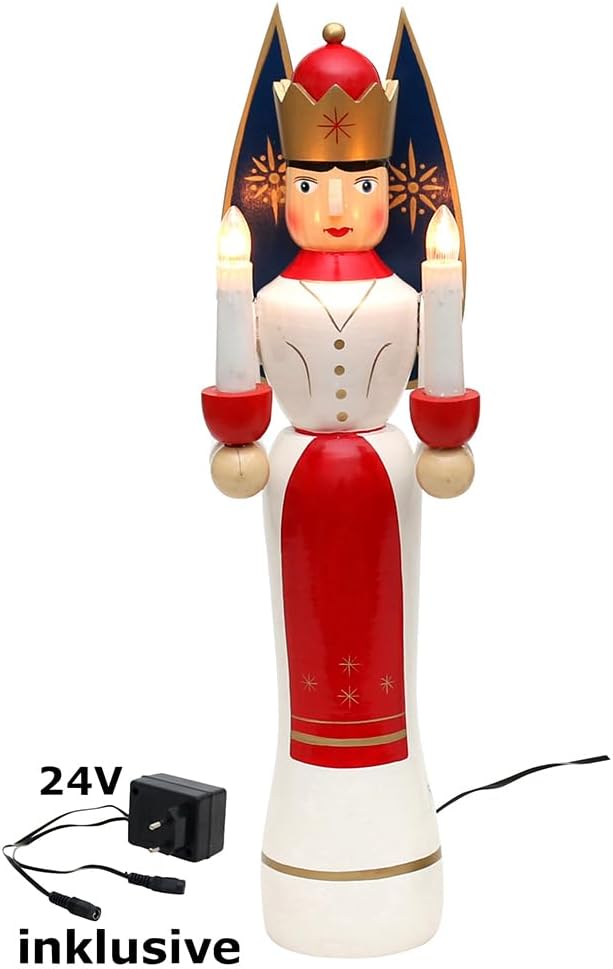 Dekohelden24 Engel und Bergmann Set, elektrisch beleuchtet inklusive Netzteil, Masse L/B/H: 13 x 12