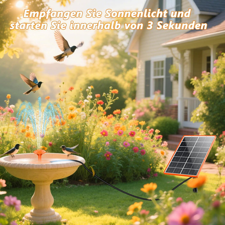 AISITIN Solar Springbrunnen für Aussen, 4,5W Solar Fontäne Pumpe mit Verschiedene Sprüh Effekten,Ora