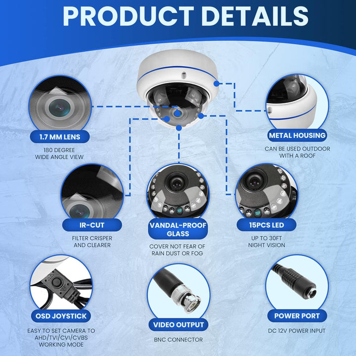HD 1080P 1920TVL weitwinkel Kamera 180 Grad analoge überwachungskamera CCTV Dome CVI, TVI, AHD, 960H