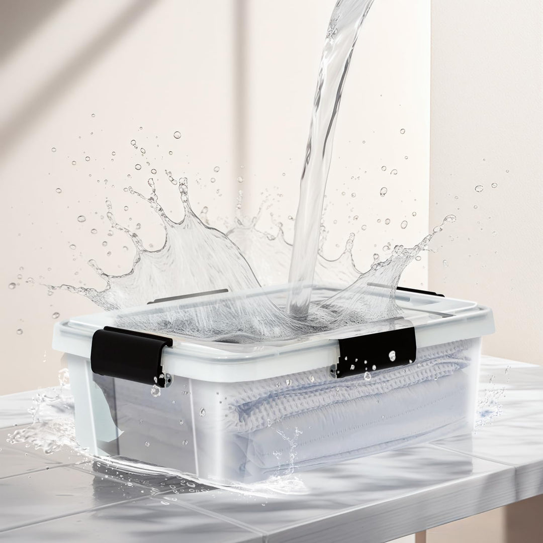 Iris Ohyama Luftdichte Kunststoff-Aufbewahrungsboxen mit Deckel, 10L, 6er-Set, Transparent, Hermetis