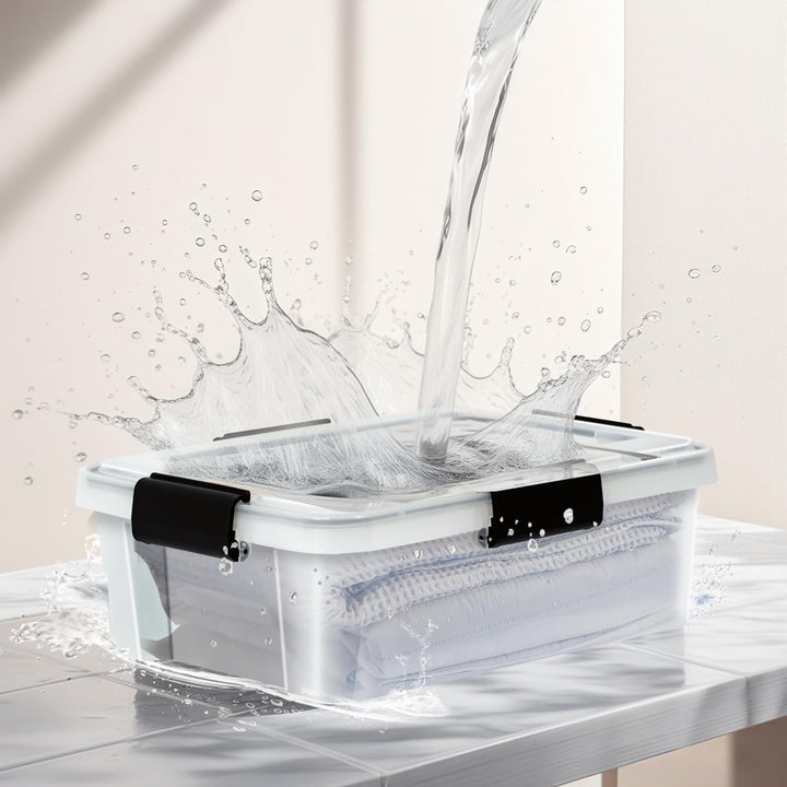 Iris Ohyama Luftdichte Kunststoff-Aufbewahrungsboxen mit Deckel, 10L, 6er-Set, Transparent, Hermetis