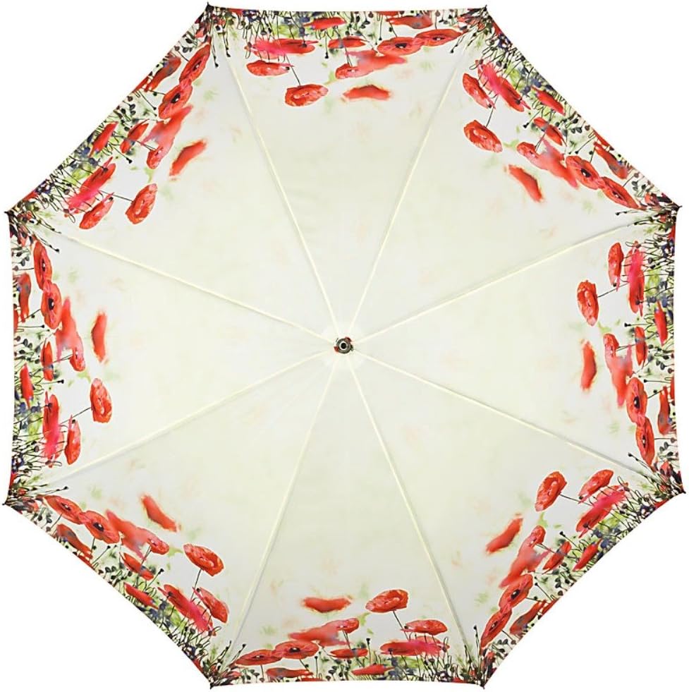 VON LILIENFELD Regenschirm Mohnblumen Auf-Automatik Damen Floral Stabil
