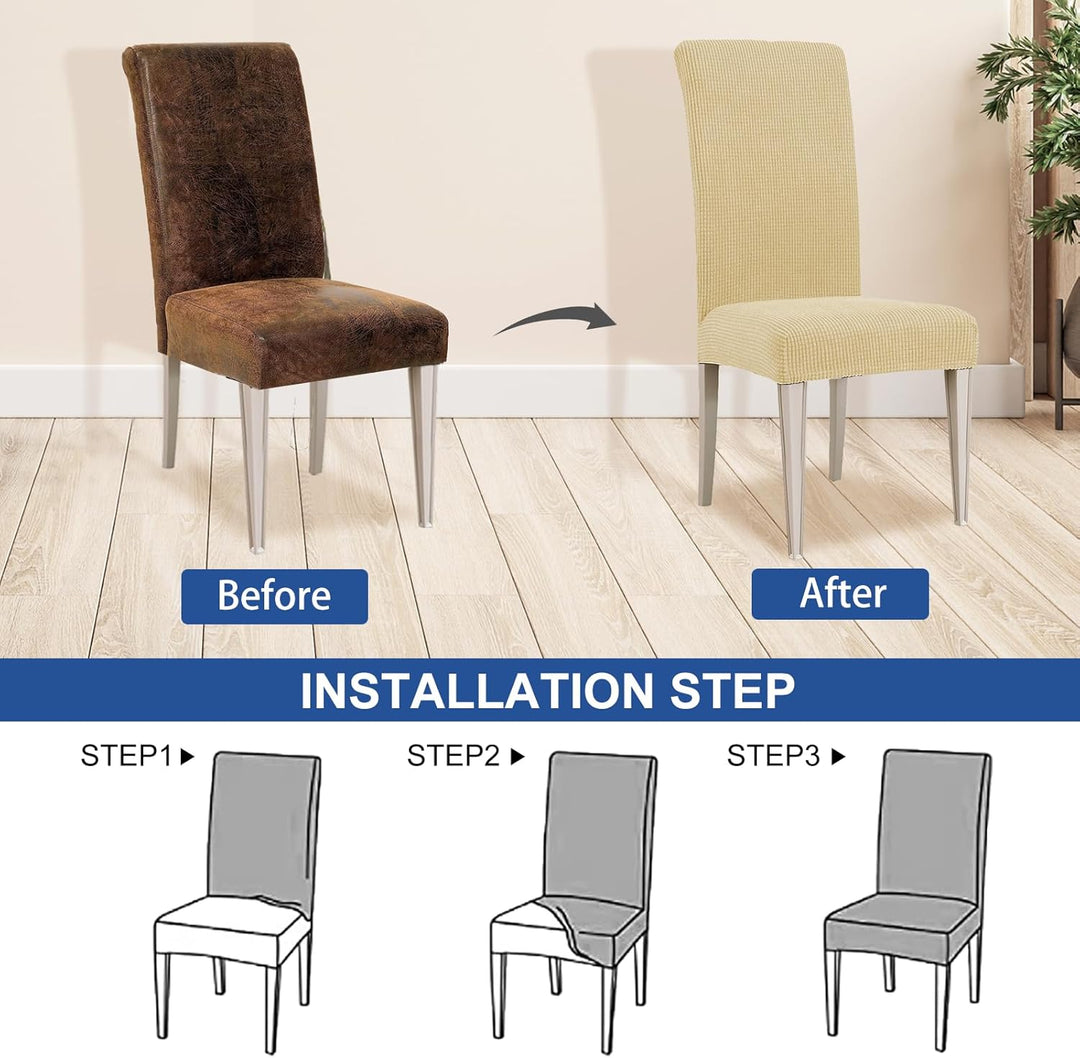 Ystyle Stretch Stuhlhussen 6er Set, Stuhlbezug Elastisch Abnehmbarer Waschbarer, Universal Hussen Fü