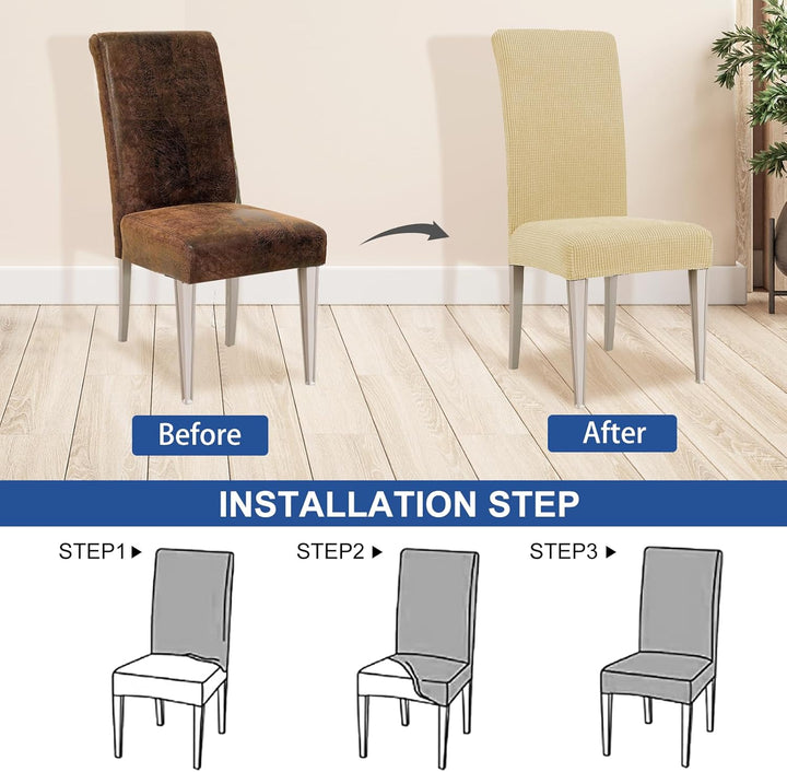 Ystyle Stretch Stuhlhussen 6er Set, Stuhlbezug Elastisch Abnehmbarer Waschbarer, Universal Hussen Fü