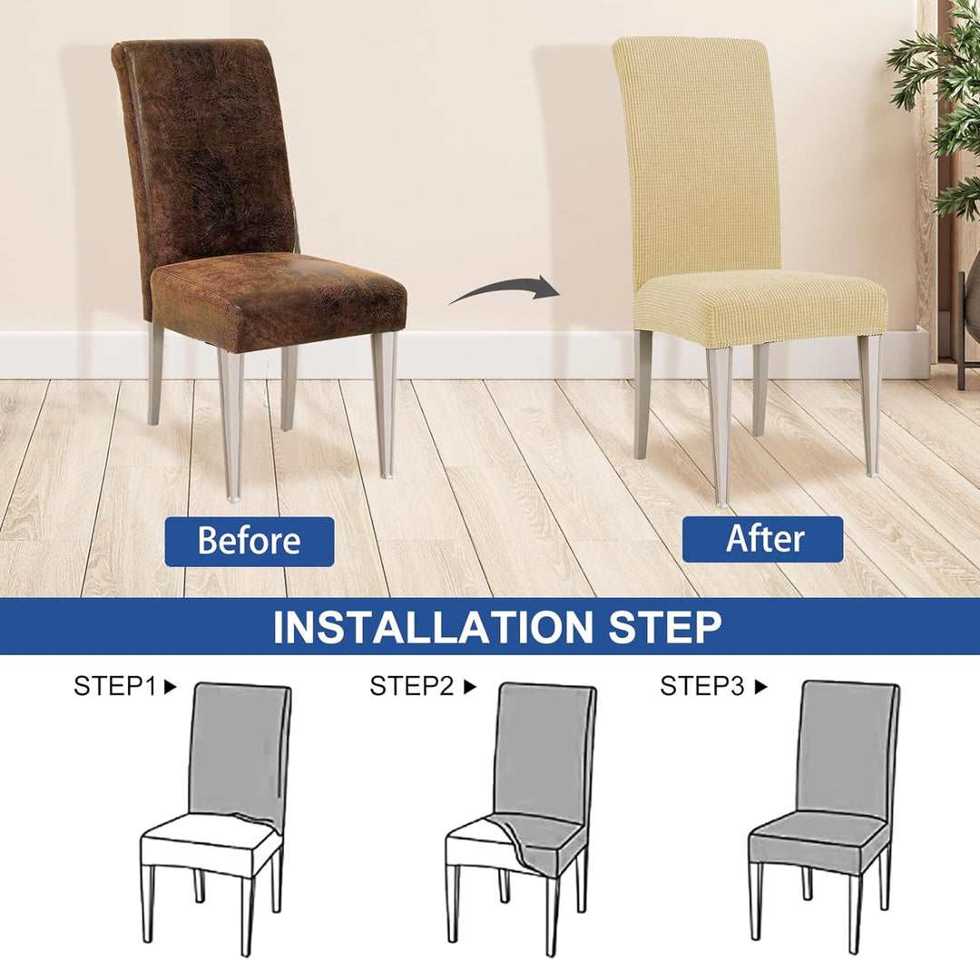 Ystyle Stretch Stuhlhussen 2er Set, Stuhlbezug Elastisch Abnehmbarer Waschbarer, Universal Hussen Fü