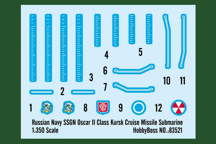 Hobby Boss 83521 Modellbausatz Russian Navy SSGN Oscar II Class Kursk, Grau