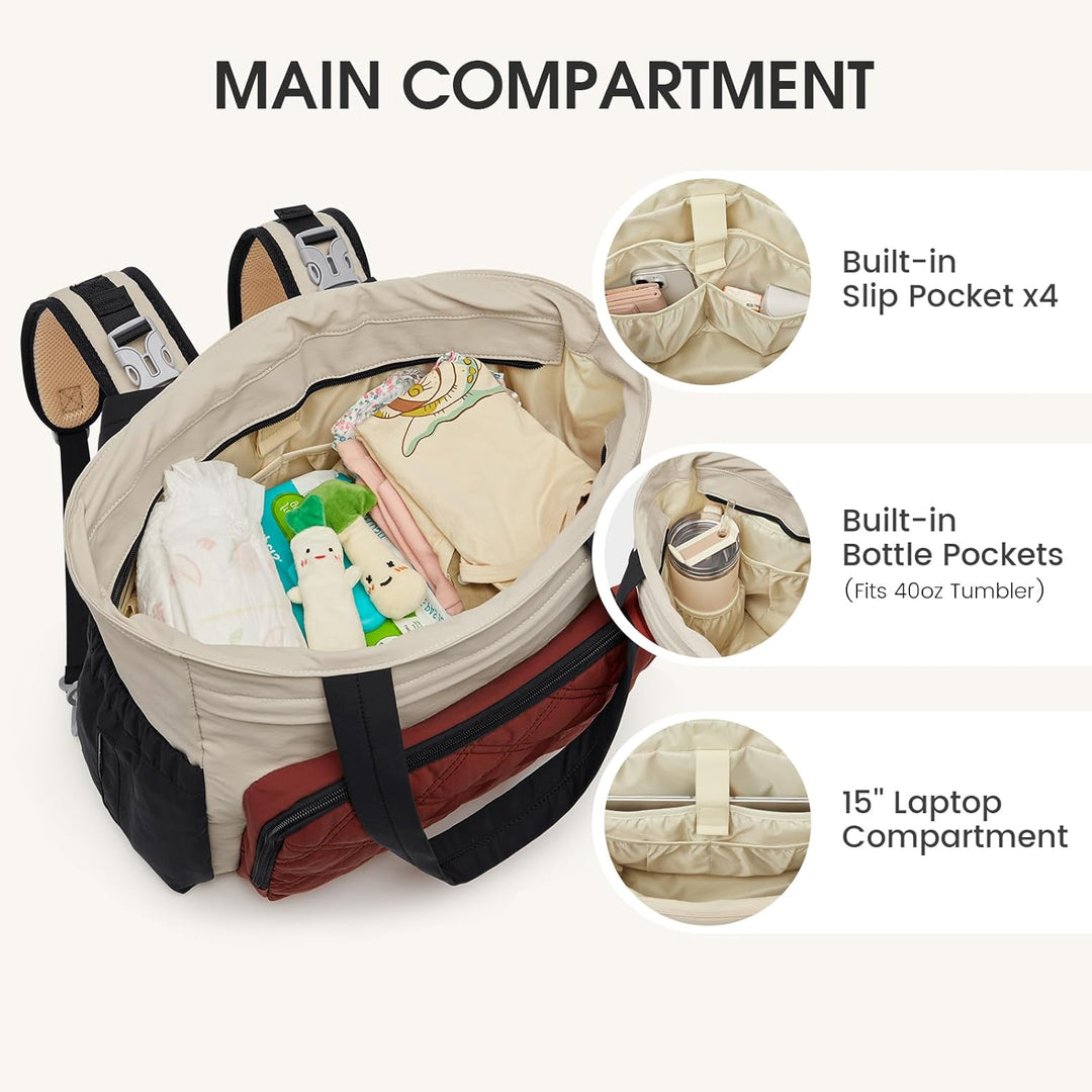 G4Free Packbare Sling-Tragetasche Wickeltasche Beige & Braun & Schwarz, Beige & Braun & Schwarz
