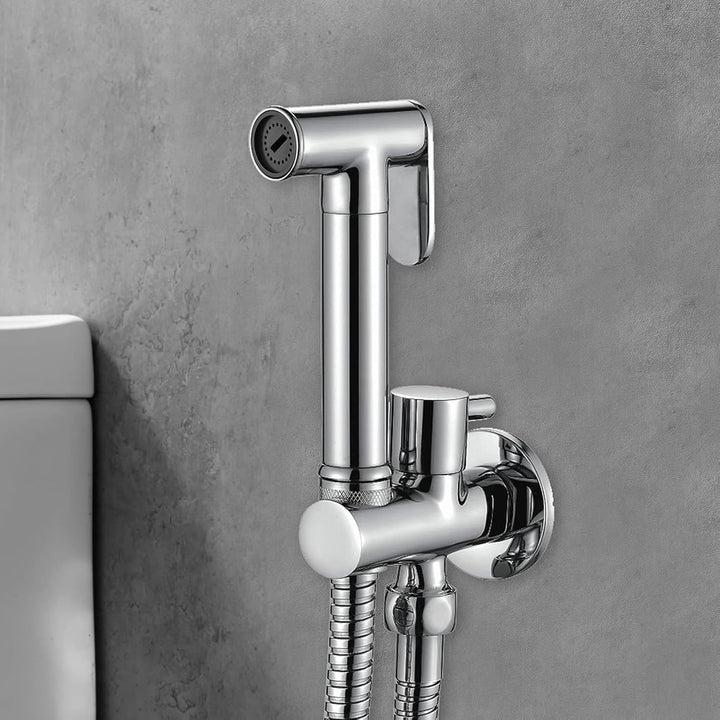 Ibergrif - Unterputz WC-Bidet Handbrause Set mit Douche und Halter, Schlauch, Kaltes Wasser, Chrom,