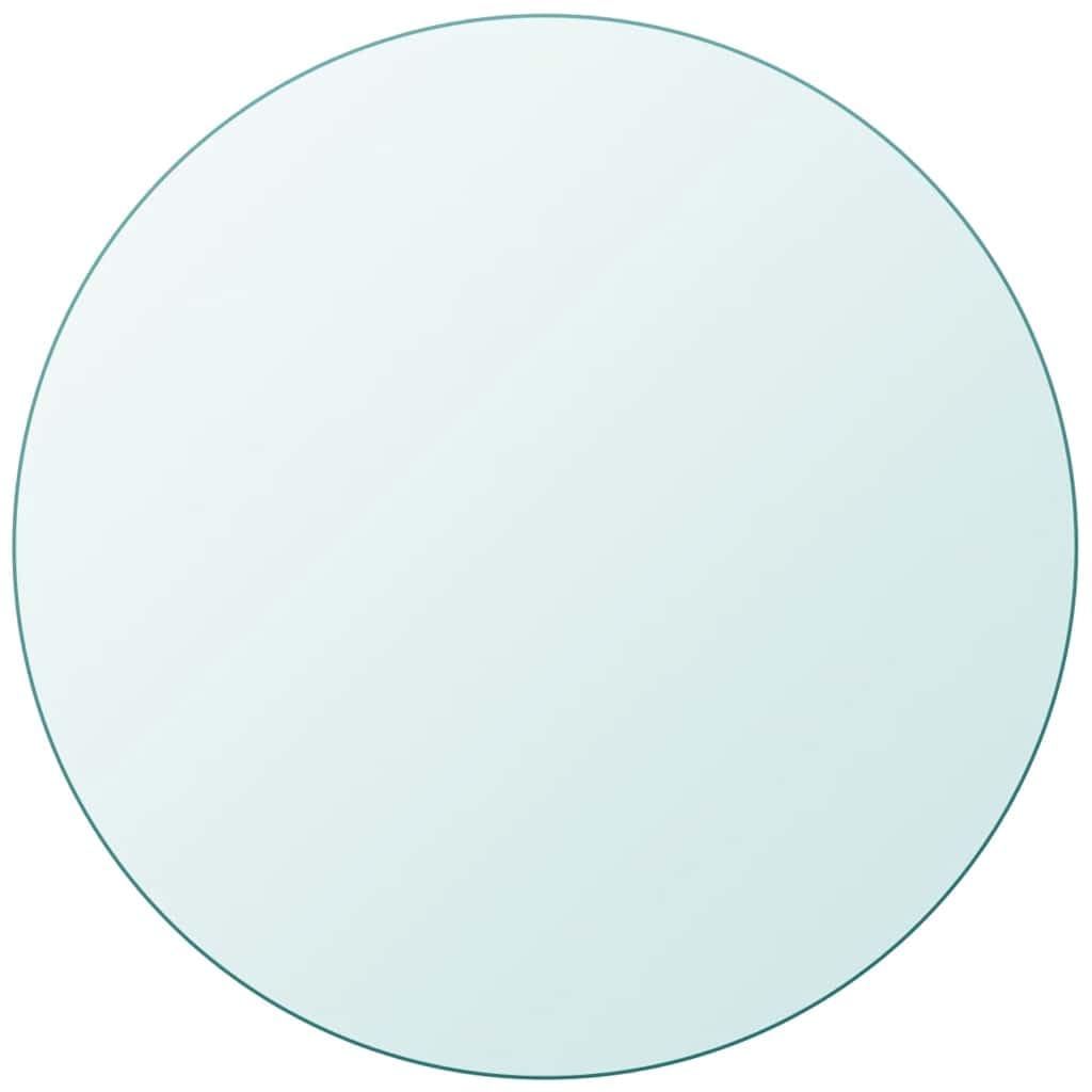 vidaXL Tischplatte Gehärtetes Glas Ø 700 mm Tisch Glasplatte Platte Esstisch Ø 70 cm Transparent, Ø