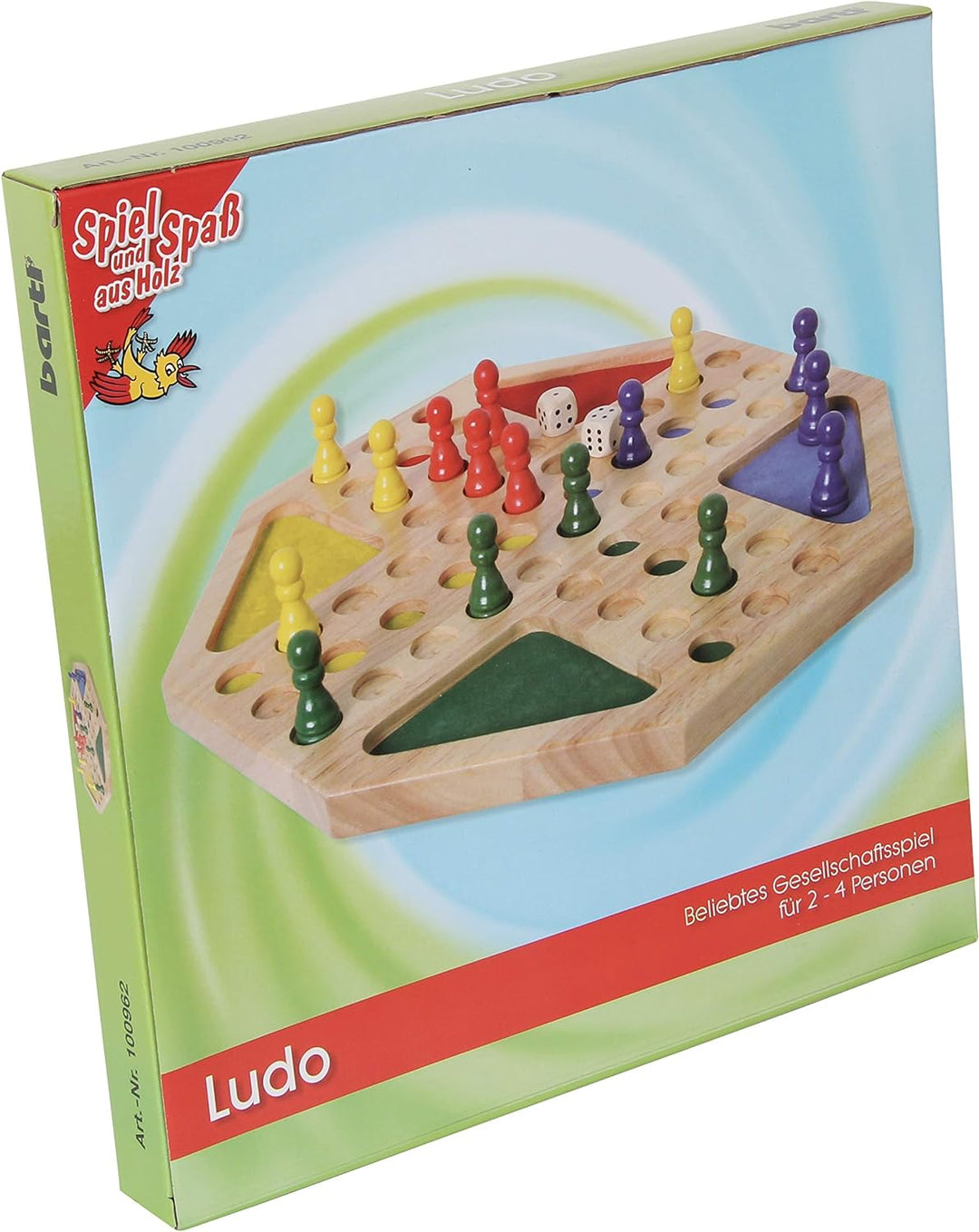 Bartl 100962 Ludo achteckig-Gesellschaftsspiel für 4 Spieler