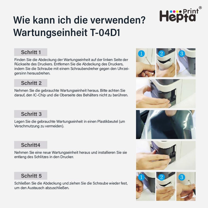 2er wartungsbox Kompatibel für Epson T04D1, T04D100 C13T04D100 Maintenance Box Kompatibel für Epson