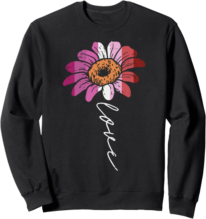 Love Sunflower Floral LGBT Lesbian Flag Gay Pride Ally Sweatshirt