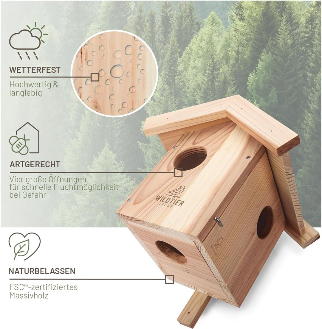 wildtier liebe Eichhörnchen Kobel - Nest für Eichhörnchen aus verschraubtem Massiv-Holz, Eichhörnche