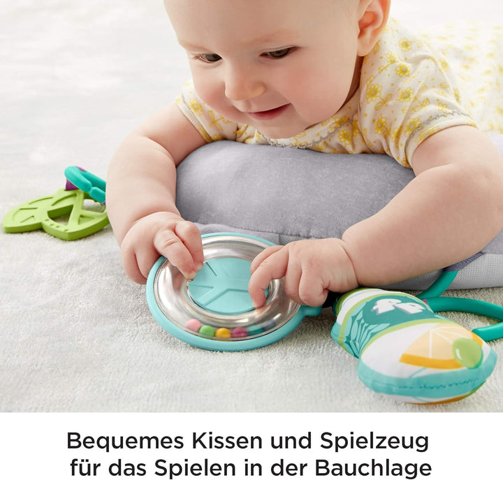 Fisher-Price GJD28 - Panda Spielmatte, Plüschmatte zum Spielen in der Bauchlage mit Spielzeugen