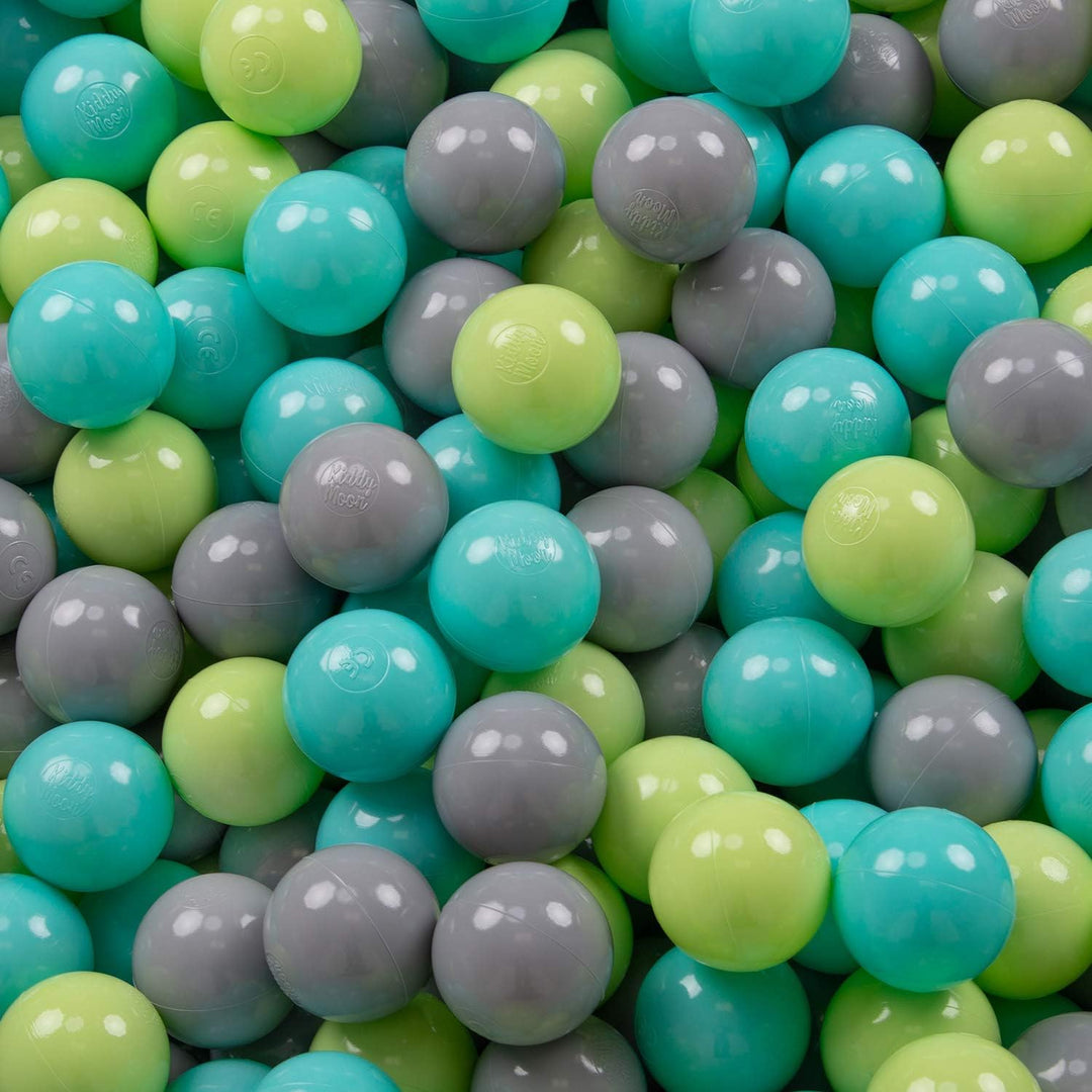 KiddyMoon 700 ∅ 7Cm Kinder Bälle Spielbälle Für Bällebad Baby Plastikbälle Made In EU, Hellgrün/Hell