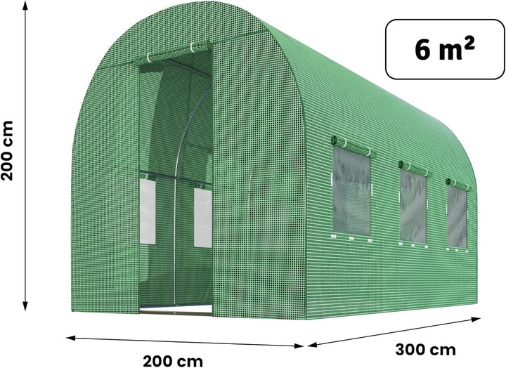 Plonos Ersatzfolie für Folientunnel Gartentunnel Gewächshaus Verschiedene Grössen (3 x 2m), 3 x 2m