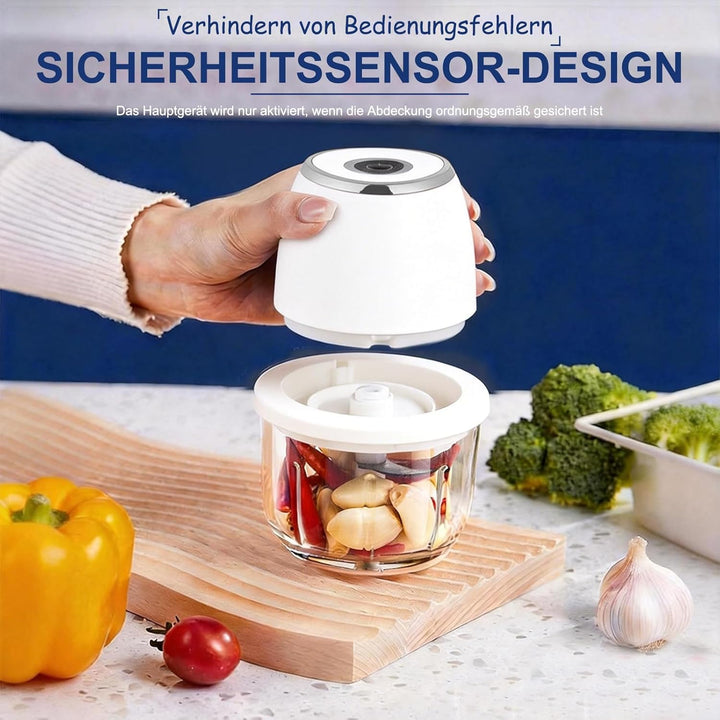 Zwiebel Zerkleinerer, Zerkleinerer Küche,350 ml,6 Edelstahlklingen,Mit Typ-C-Ladekabel für die heimi