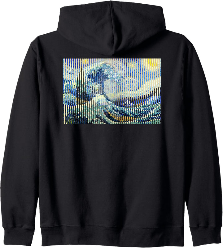 Grosse Sternennacht Welle Berühmte Kunst Van Gogh Hokusai Kapuzenjacke
