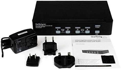 StarTech.com 4 Port Dual Link DVI USB KVM Switch mit Audio - Hochauflösender DVI KVM Desktop Umschal