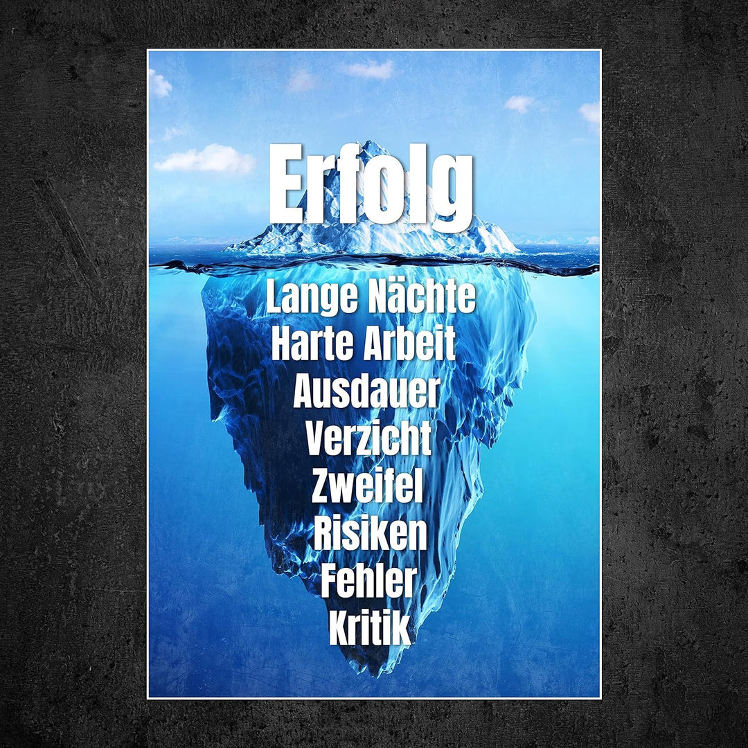 wandmotiv24 Poster als Wanddeko, Grösse 100x70cm, Erfolg Eisberg, Arktis, Arbeit, Moderne Wanddeko,