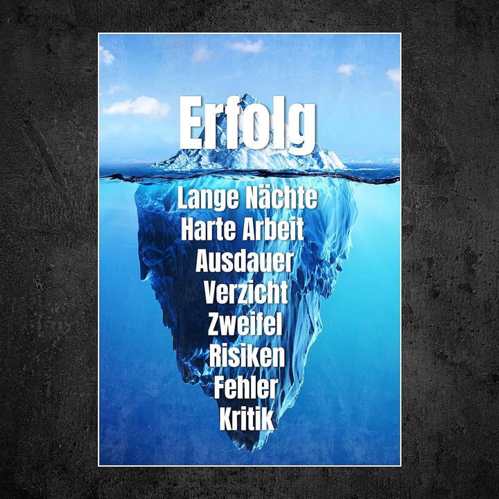 wandmotiv24 Poster als Wanddeko, Grösse 100x70cm, Erfolg Eisberg, Arktis, Arbeit, Moderne Wanddeko,
