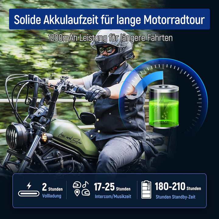 LEXIN G10 Motorrad Headset, 2 bis 8-Wege Konferenz Freisprecheinrichtung | Motorrad Kommunikationssy
