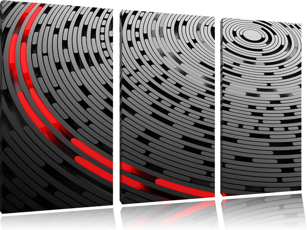 Pixxprint DJ Platte Abstrakte Kunst als Leinwandbild | Grösse: 3 Teilig (120x80) | Wandbild| Kunstdr