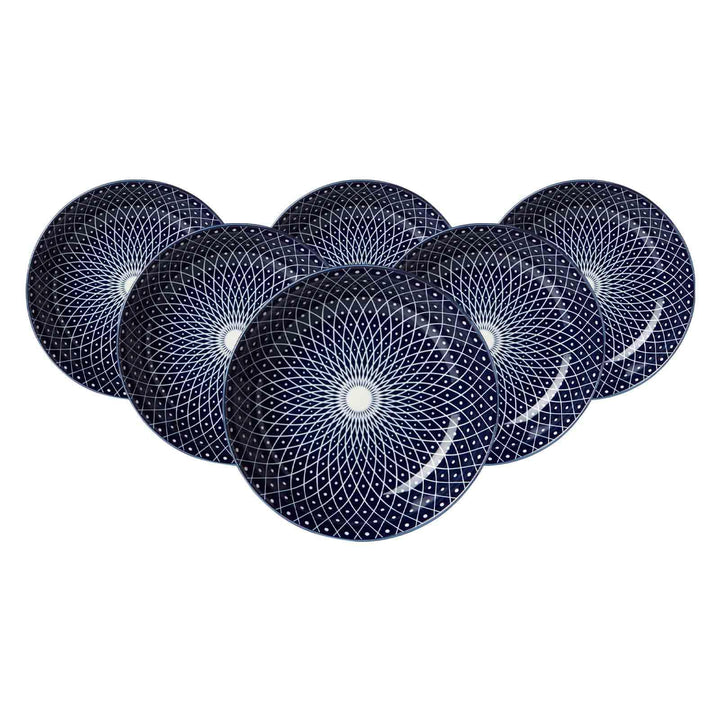 Ritzenhoff &amp; Breker Suppenteller-Set Royal Reiko 6-teilig, Ø 20.5 cm, Tiefe Essteller aus Porzellan,