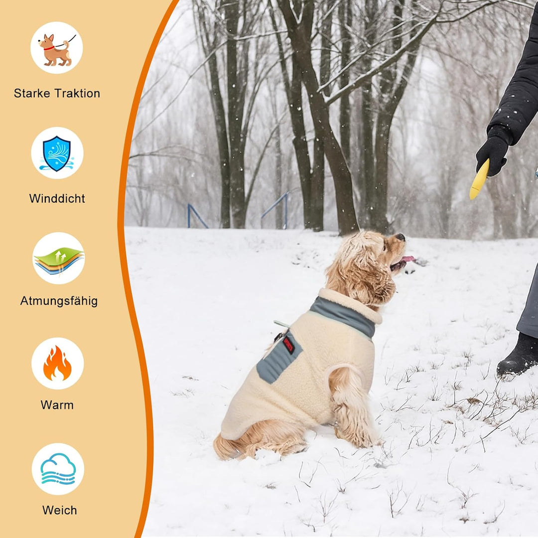 Hundemantel Winter Hundekleidung, Hunde Wintermantel Jacke mit Warm Fleece Gefütterte Hundejacke, Wi