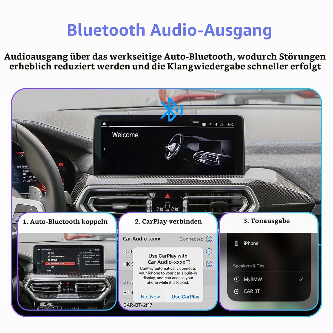 EZoneTronics Wireless CarPlay &amp; Android Auto Retrofit Kit Decoder Box für BMW mit EVO MGU ID5 ID6 ID