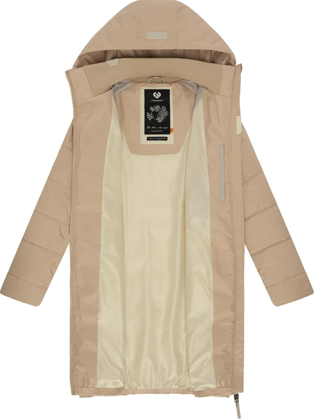 Ragwear Damen Wintermantel Warmer wasserdichter Steppmantel lang mit Kapuze Dizzie Coat XS-6XL XS Ta