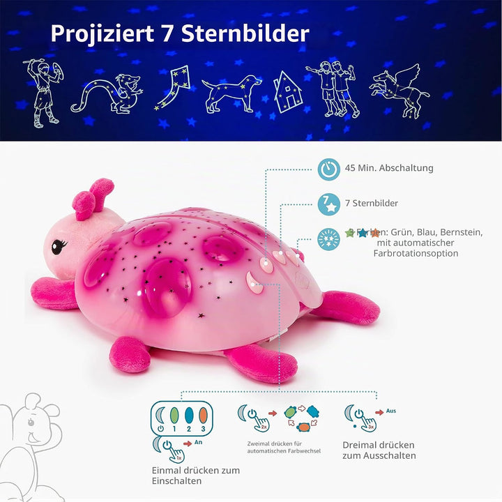 Cloud b Beruhigendes Nachtlicht Sternenprojektor | Sternenhimmel Projektor Kinder mit 3 Farben & 8 S
