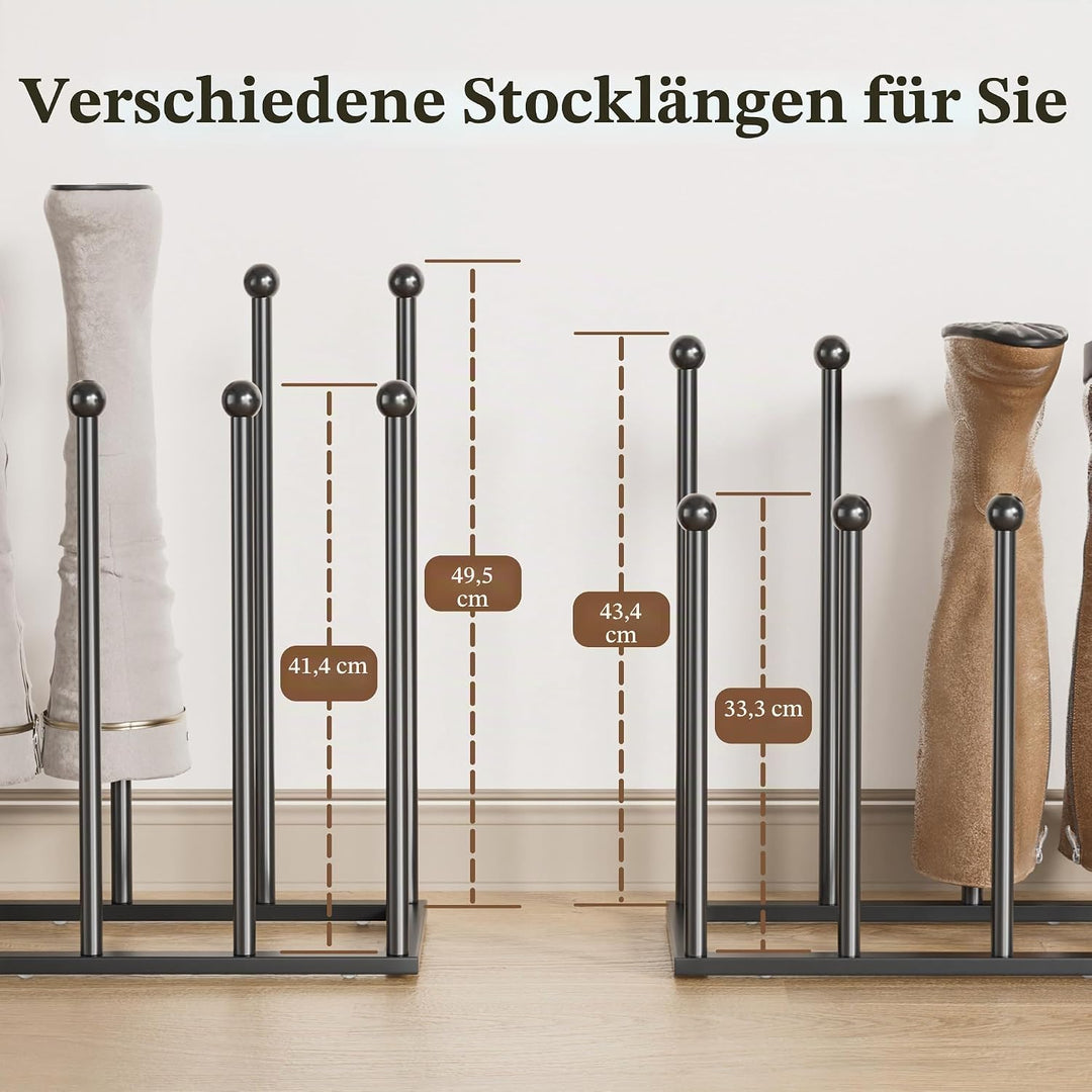 pickpiff Schuhregal Stehend Metall Schwarz - 49.5cm Freistehende Stiefelhalter, Stiefelspanner für S