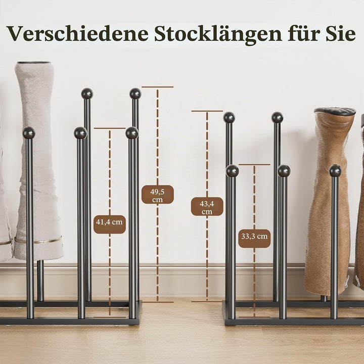pickpiff Schuhregal Stehend Metall Schwarz - 49.5cm Freistehende Stiefelhalter, Stiefelspanner für S