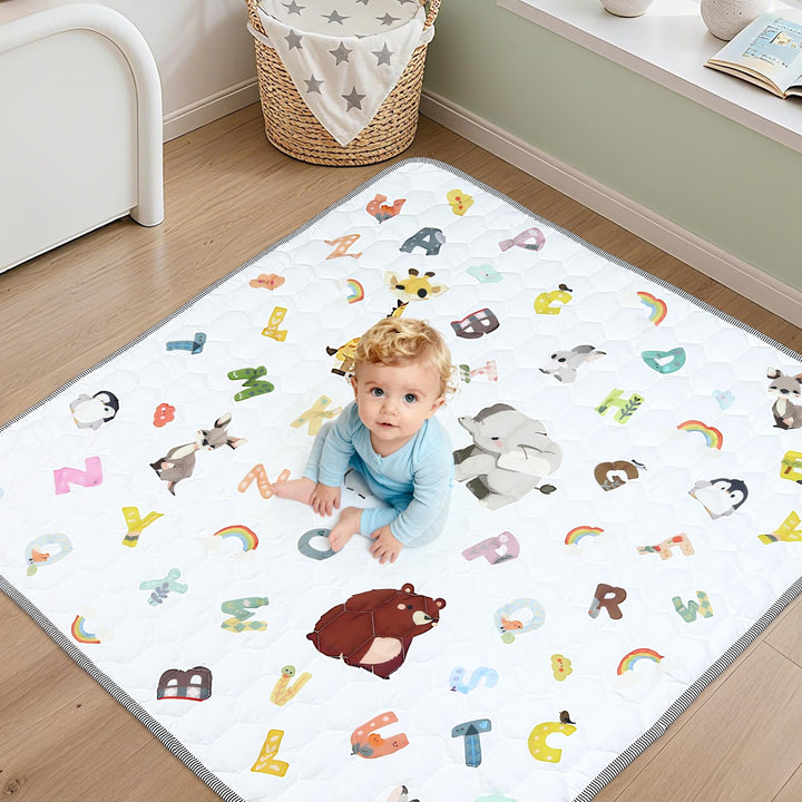 FUNYKICH Krabbelmatte Baby Faltbare 150x150cm, Anti-Rutsch Verdickte Spielmatte Baby Faltbar, Sicher