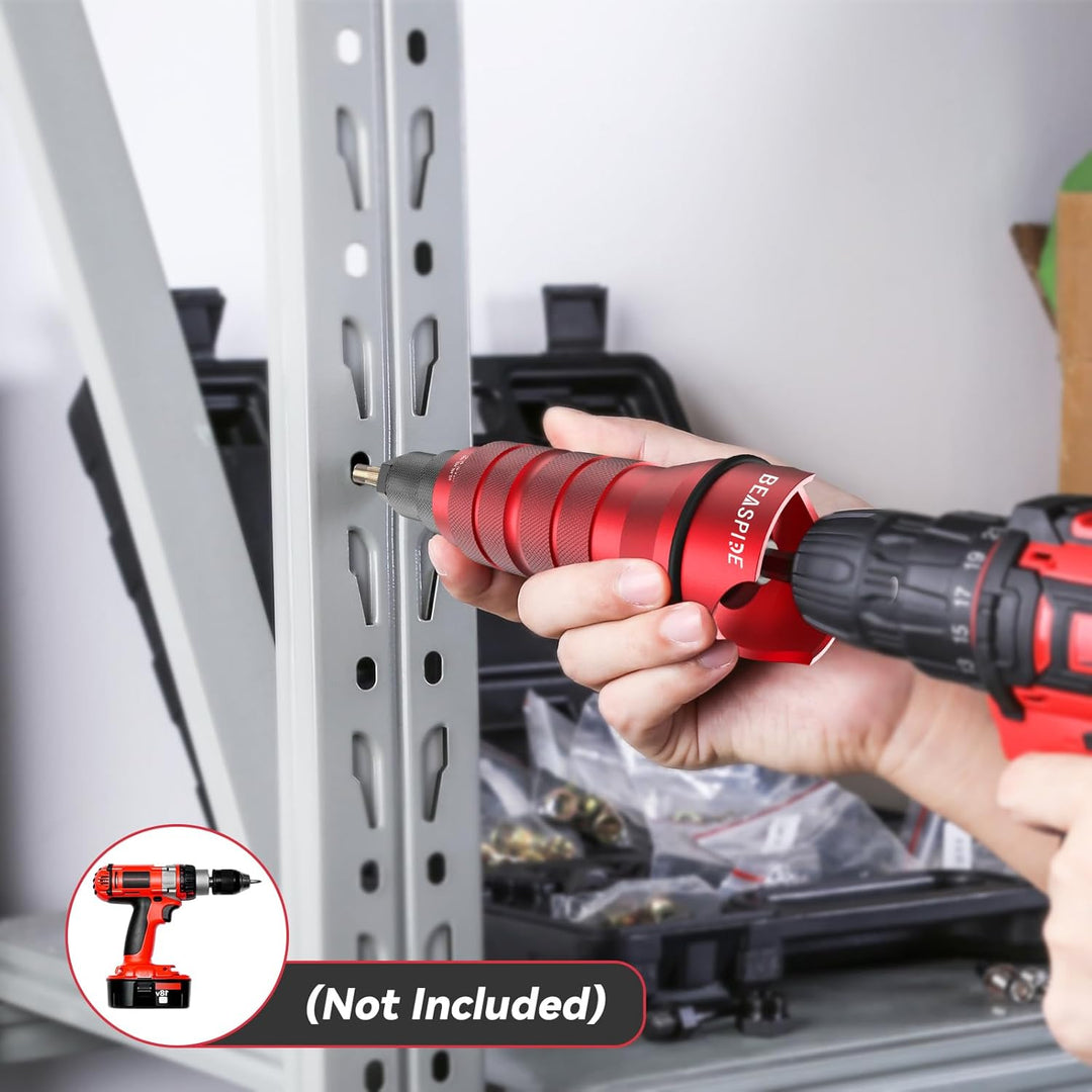 Beaspire Nietmuttern Adapter Kit für Elektrische Bohrmaschine, Profi Akkubohrer/Treiber Niet-Adapter