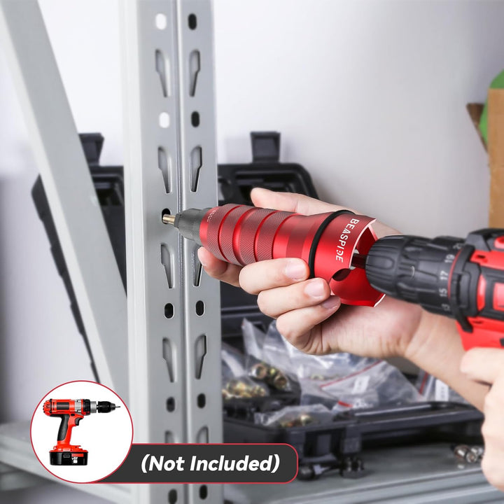 Beaspire Nietmuttern Adapter Kit für Elektrische Bohrmaschine, Profi Akkubohrer/Treiber Niet-Adapter