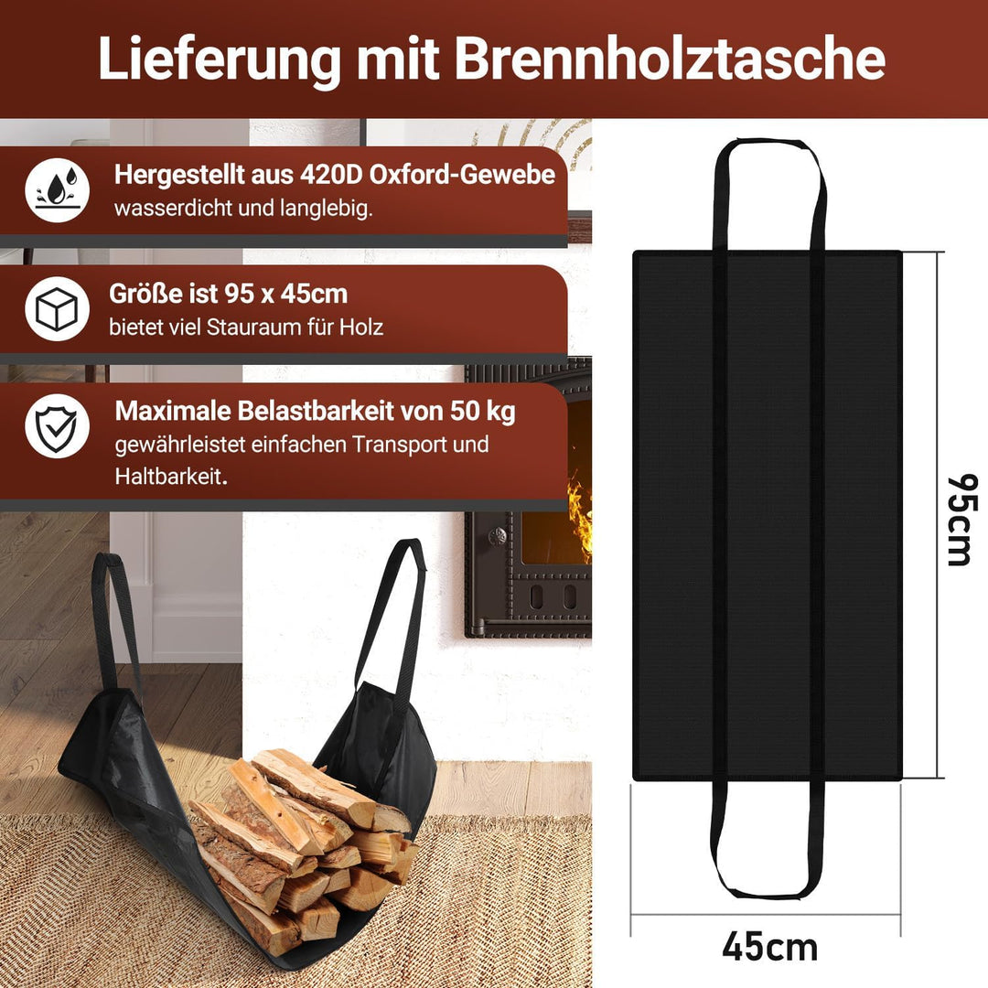 Lospitch Kaminholzregal Innen Metall Schwarz Kaminholzständer Wand Hängend Brennholz Holzhalter Bren