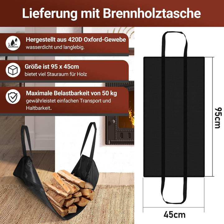 Lospitch Kaminholzregal Innen Metall Schwarz Kaminholzständer Wand Hängend Brennholz Holzhalter Bren