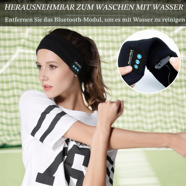 Bluetooth Kopfhörer Stirnband, Schlafkopfhörer Sport mit 6-10 Std Spielzeit, Atmungsaktives Schweiss
