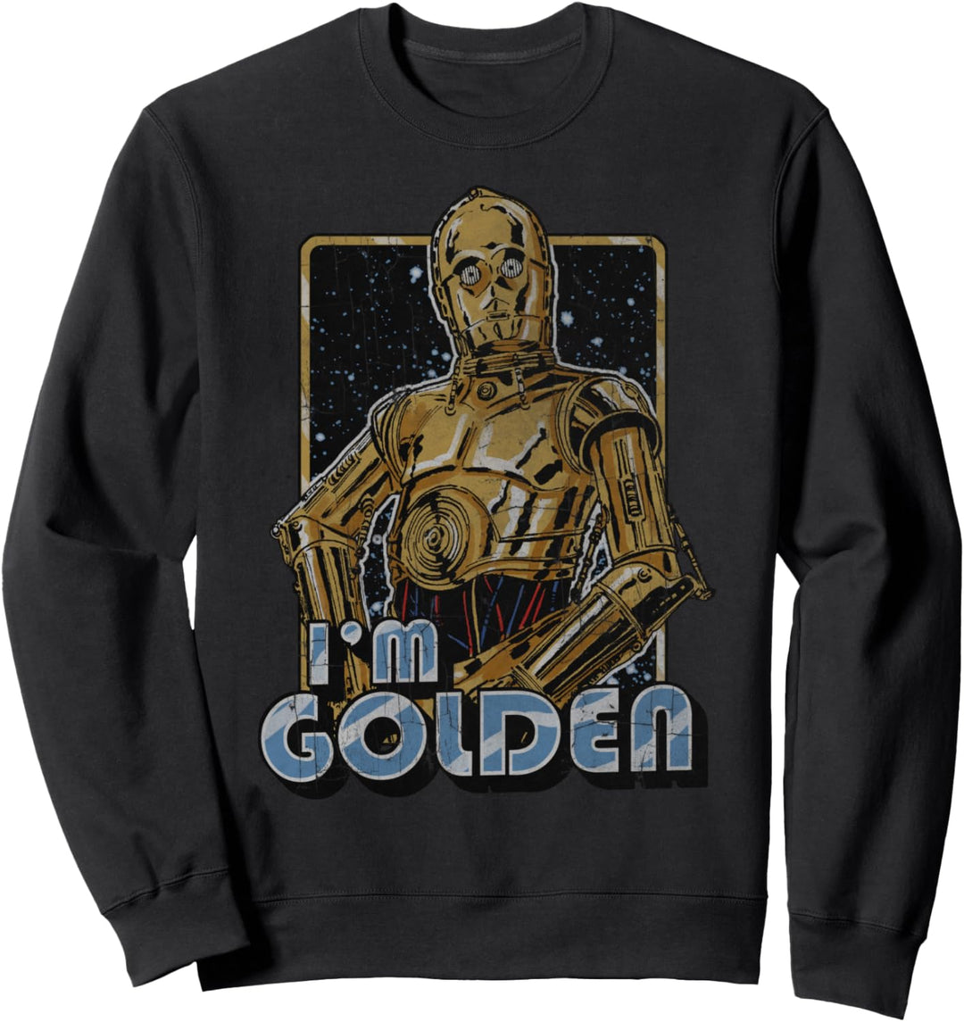 Star Wars C-3PO I'm Golden Card Vintage Portrait Sweatshirt