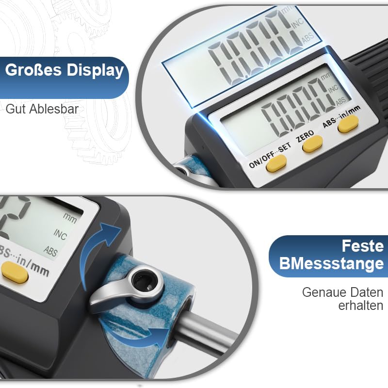 Beslands Mikrometer Digital Bügelmessschraube 0-25mm/ 0.001mm Hohe Präzision Elektronische Digitale