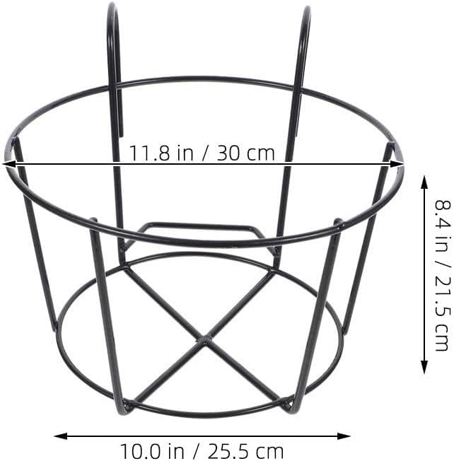 YARNOW 2er Set Blumentopfhalter Hängend für Balkon Geländer Metall Pflanzkorb Schwarz Eisen Pflanzen