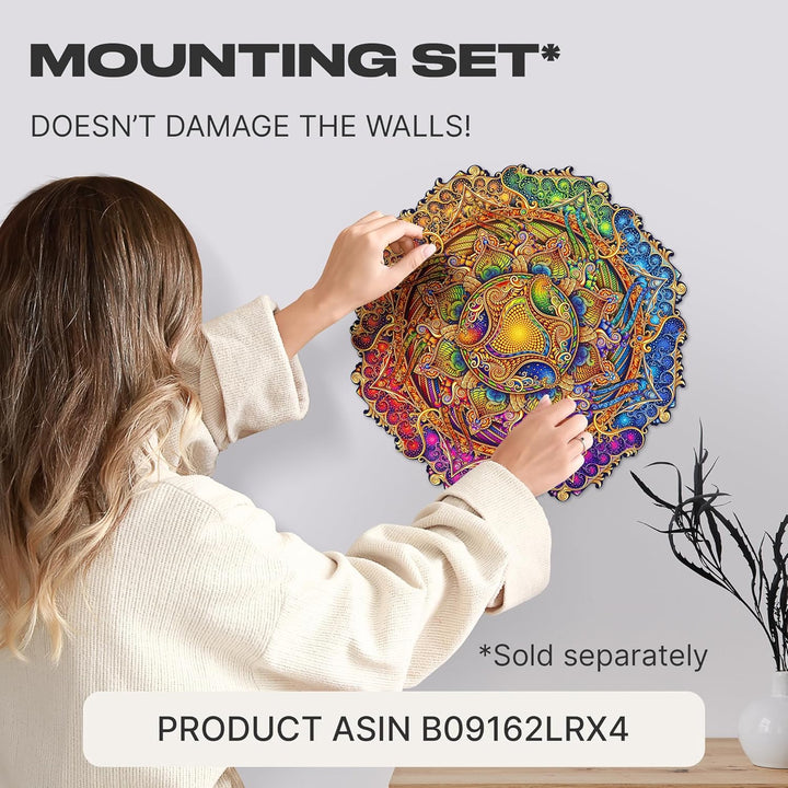 UNIDRAGON Original Holzpuzzle — Mandala Inexhaustible Abundance, 700 Teile, Royal Grösse 17.7x17.7 Z