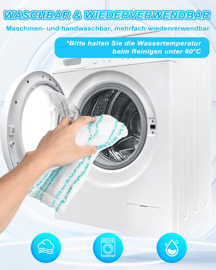 3 Wischmopp Bezug 45 * 14cm, Wischlappen Boden Microfaser Putztuch, Microfasertücher Für Feuchte Bod