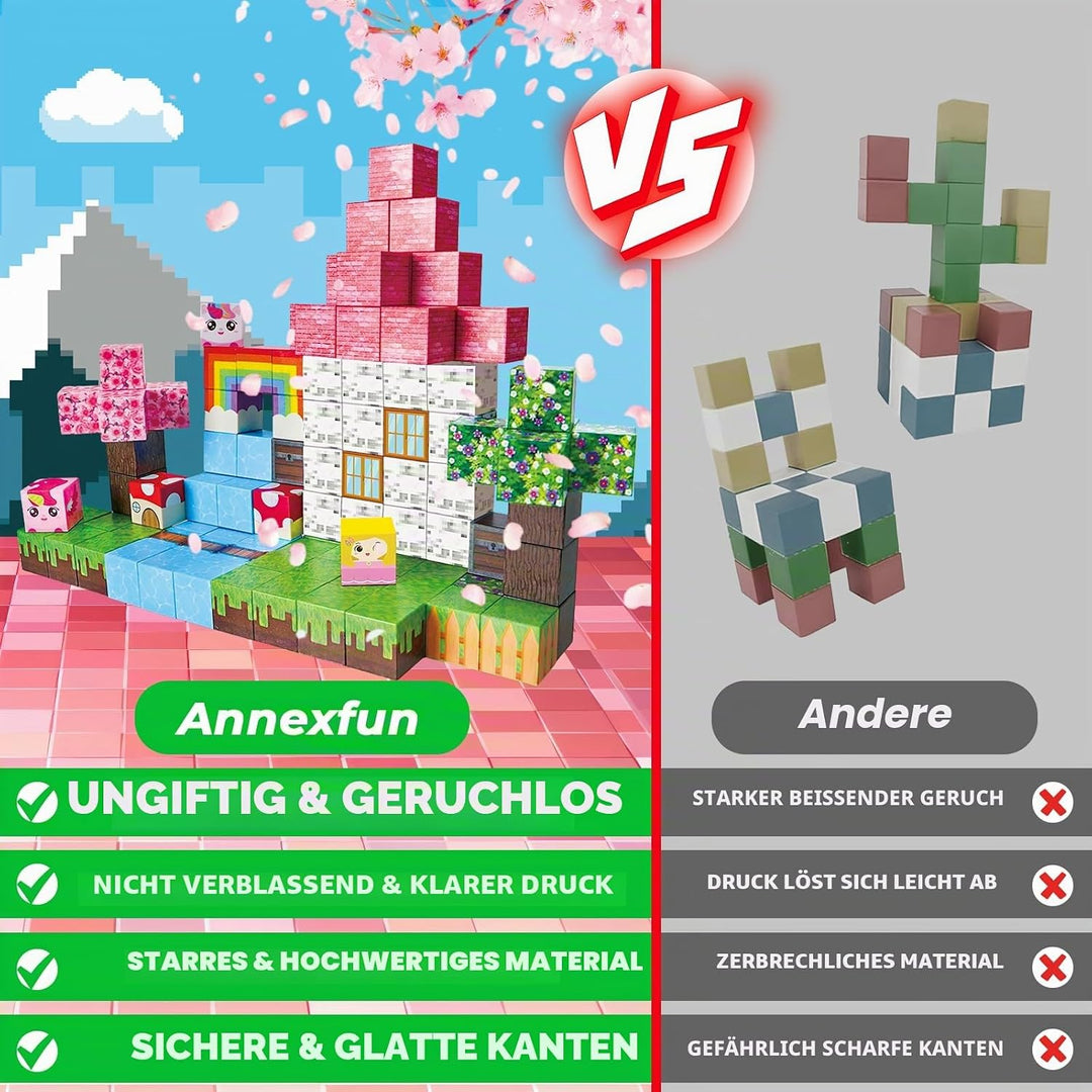 Annexfun Magnetische Bausteine Magnetische Bauwelt Baue Mine traumhafte Einhorn Magnet Welt 100 Stüc